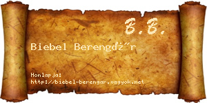 Biebel Berengár névjegykártya